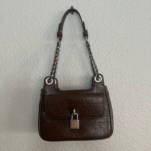 Charles & Keith Suki Crinkle-Effect Padlock Shoulder Bag